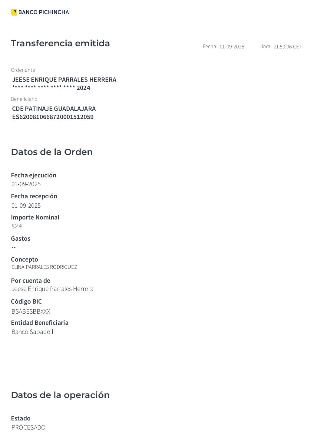 Adjuntar copia del resguardo del ingreso bancario