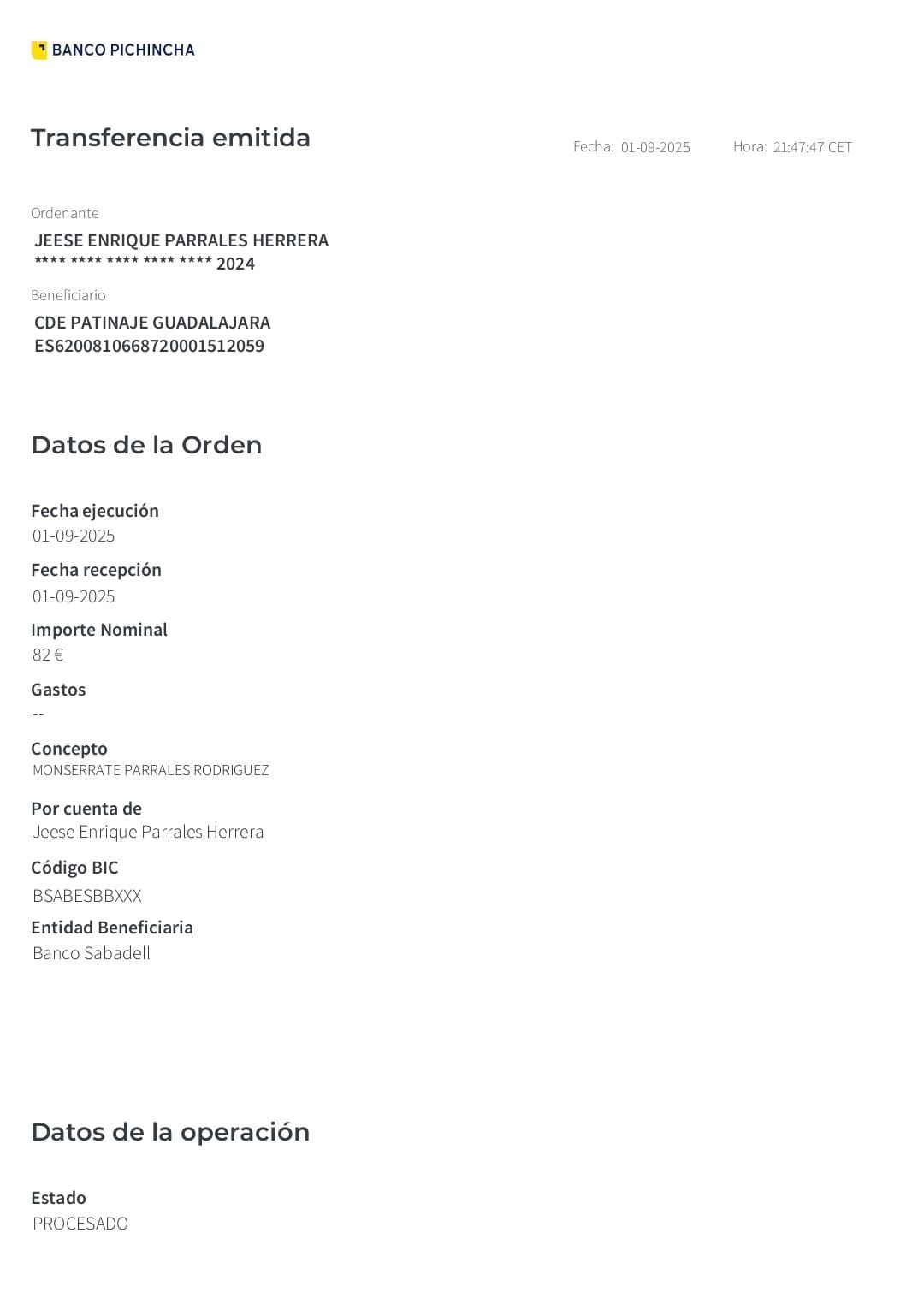 Adjuntar copia del resguardo del ingreso bancario